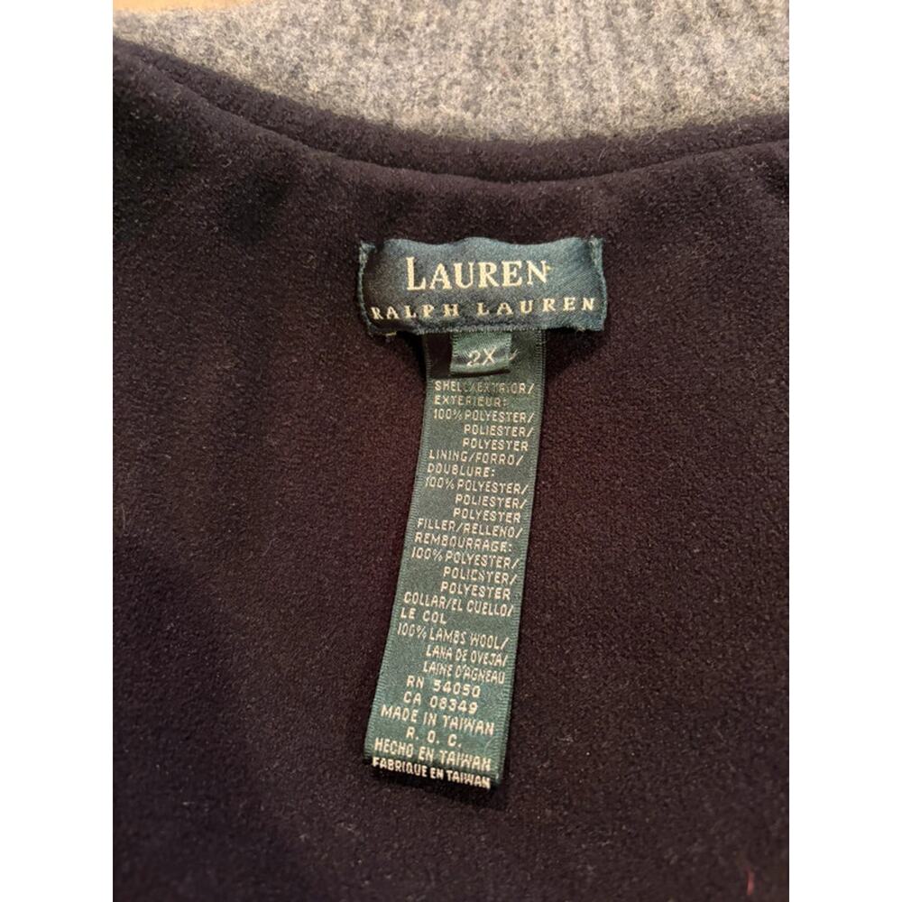 Lauren Ralph Lauren Gray Fleece Vest Womens 2X Full Zip Alpine Ski Cozy Luxury - Picture 10 of 10